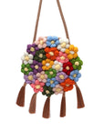Ethnic Fluffy Bag For Women, 2025 New Fashion Trend, Floral Small Round Bag, Stylish And Versatile, Can Be Worn On One Shoulder Or Cross-body
