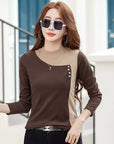 Fleece-lined Korean Style Slimming Bottoming Shirt Autumn And Winter