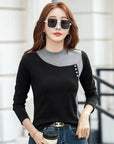 Fleece-lined Korean Style Slimming Bottoming Shirt Autumn And Winter
