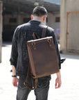 Personality Cowhide School Bag Leather Retro Men