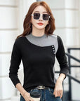 Fleece-lined Korean Style Slimming Bottoming Shirt Autumn And Winter