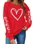 Valentine's Day Comfortable Plus Size Red Sweatshirt