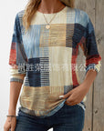 Women's Printed Round Neck Long Sleeve Top