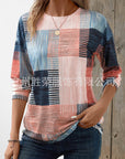 Women's Printed Round Neck Long Sleeve Top