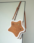Suede Badge Five-pointed Star Backpack Vintage Furry Shoulder Bag