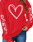Valentine's Day Comfortable Plus Size Red Sweatshirt