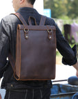 Personality Cowhide School Bag Leather Retro Men