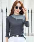 Fleece-lined Korean Style Slimming Bottoming Shirt Autumn And Winter