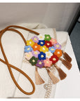 Ethnic Fluffy Bag For Women, 2025 New Fashion Trend, Floral Small Round Bag, Stylish And Versatile, Can Be Worn On One Shoulder Or Cross-body
