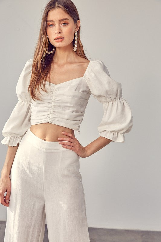 Past Ruffle Ruched Top