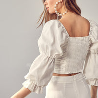 Past Ruffle Ruched Top