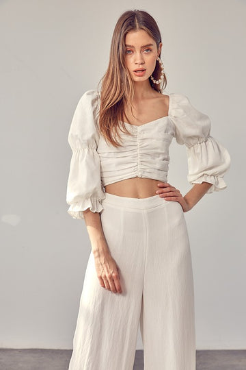 Past Ruffle Ruched Top