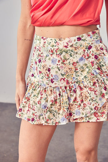 Spring Aroma Floral Skort