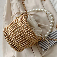 Elena Pearl Rattan Bag