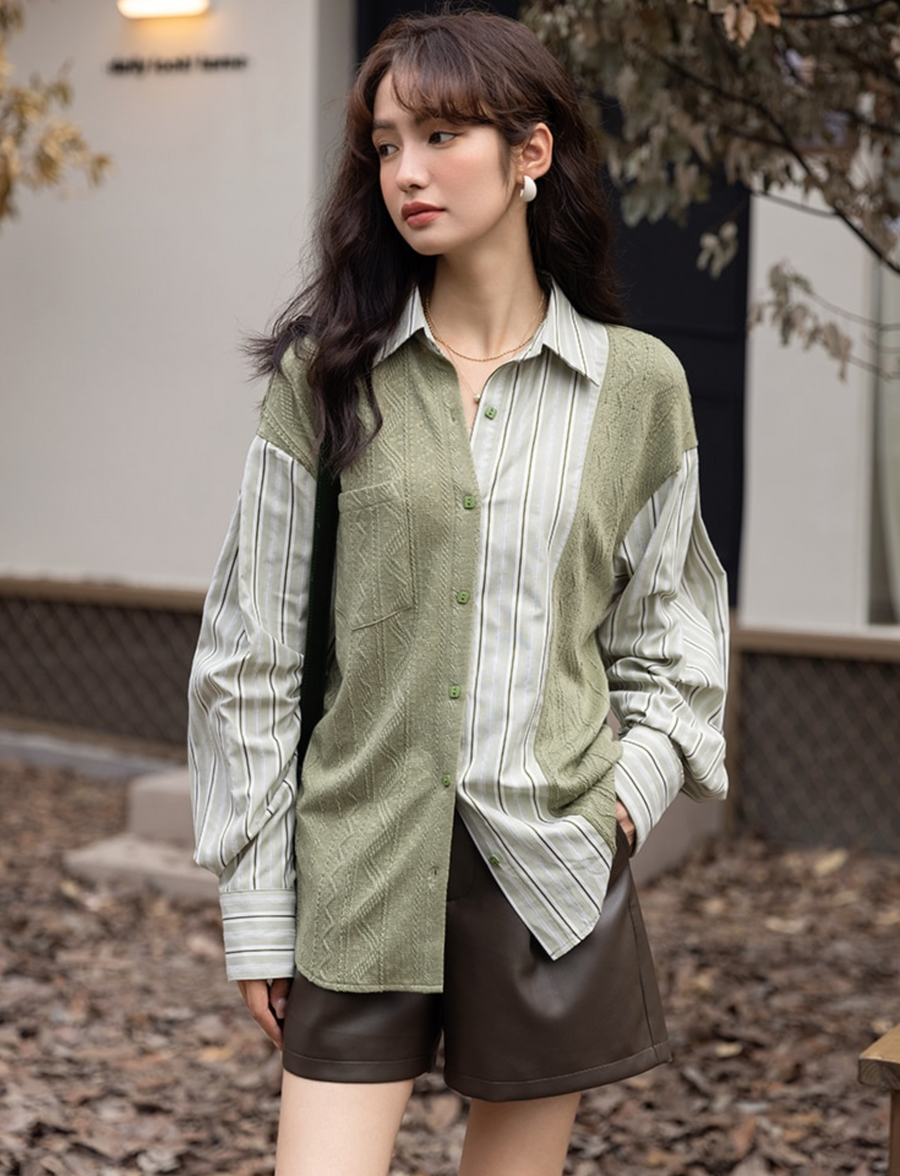 Love Matcha Green Tea Knit and Cotton Shirt