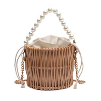 Elena Pearl Rattan Bag