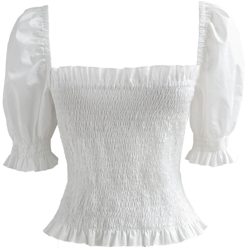 Just Worth It White Smock Top