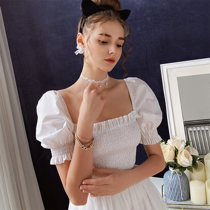 Just Worth It White Smock Top