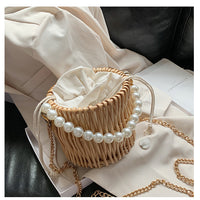 Elena Pearl Rattan Bag