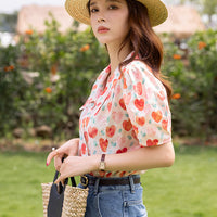 Peachy Love Short Sleeve Blouse