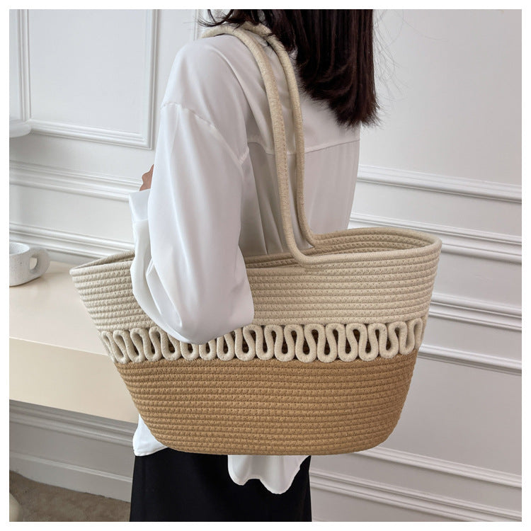 Summer Beach Woven Tote Bag