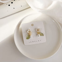 White Blossom Pierced Earrings