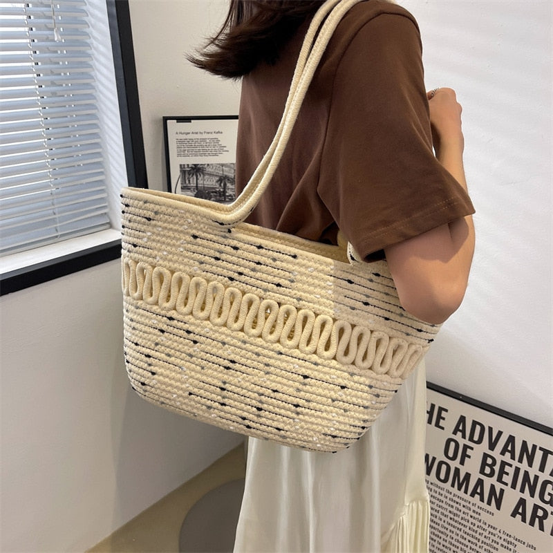 Summer Beach Woven Tote Bag