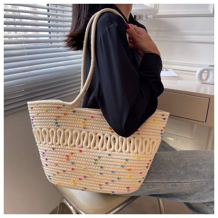 Summer Beach Woven Tote Bag