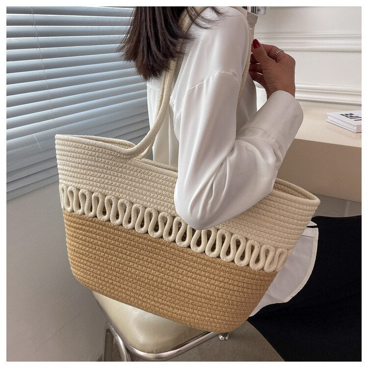 Summer Beach Woven Tote Bag