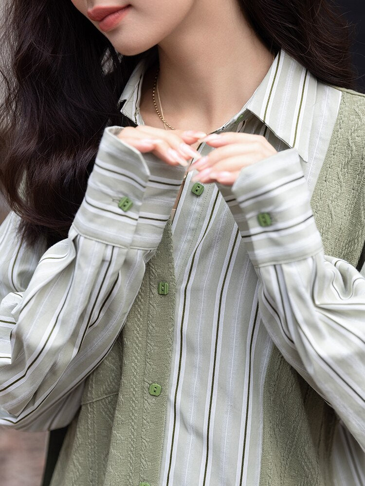 Love Matcha Green Tea Knit and Cotton Shirt