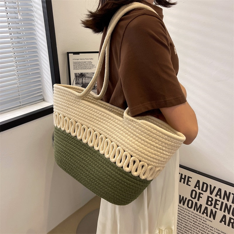 Summer Beach Woven Tote Bag