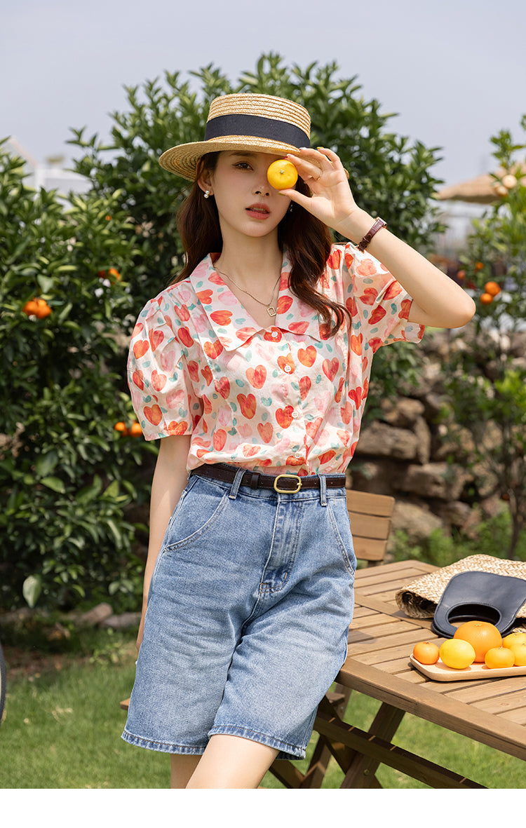 Peachy Love Short Sleeve Blouse