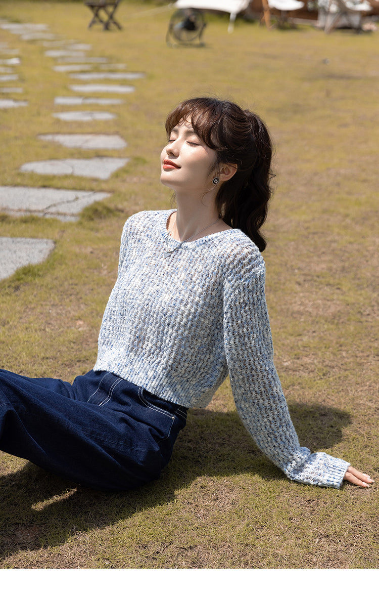 Enjoy A Relaxing Moment Crop Knit Top