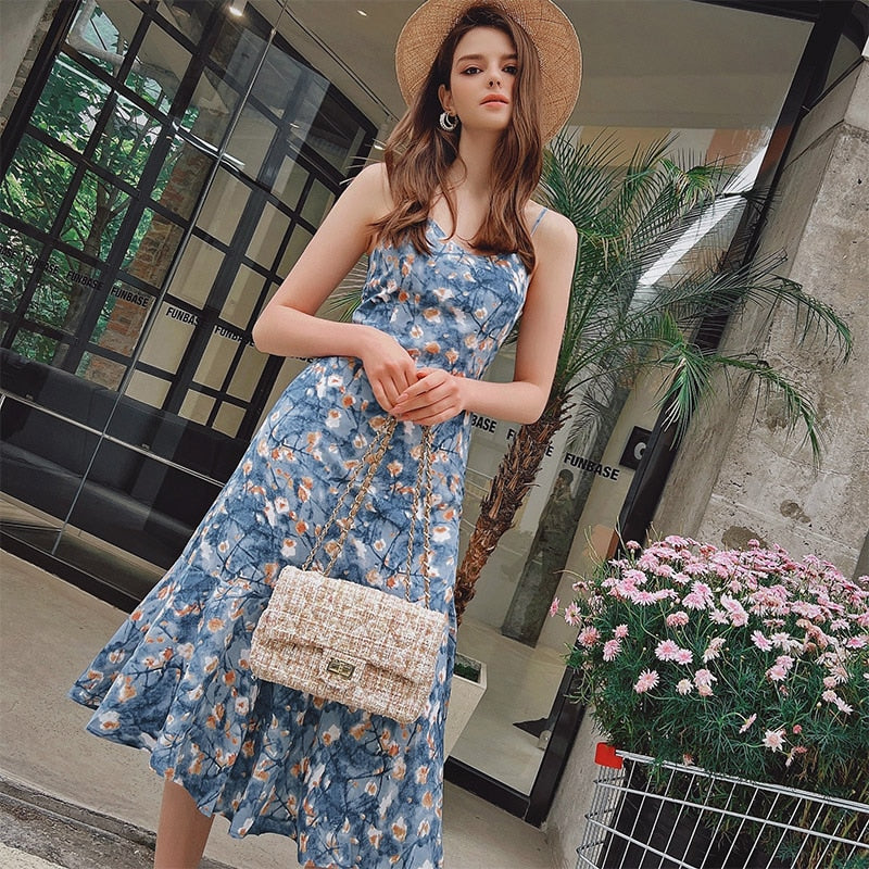 Breathtaking Instant Blue Multi Midi Dress