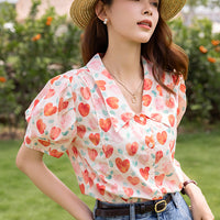 Peachy Love Short Sleeve Blouse