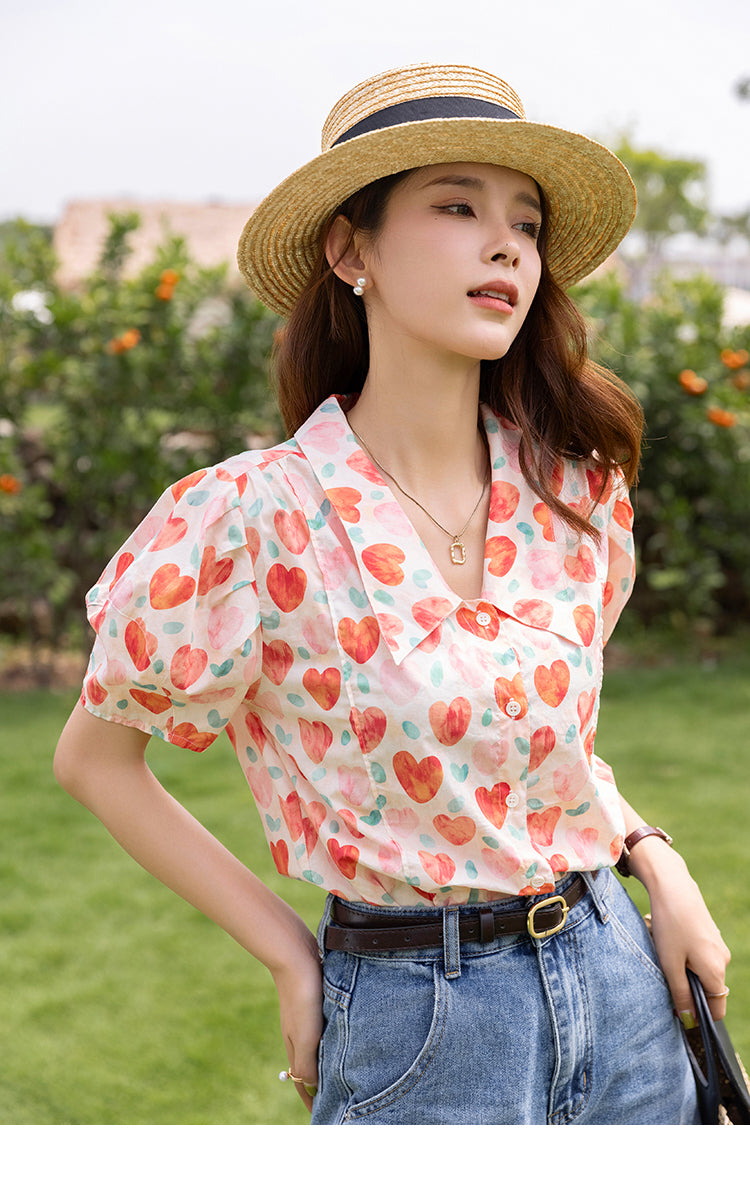 Peachy Love Short Sleeve Blouse