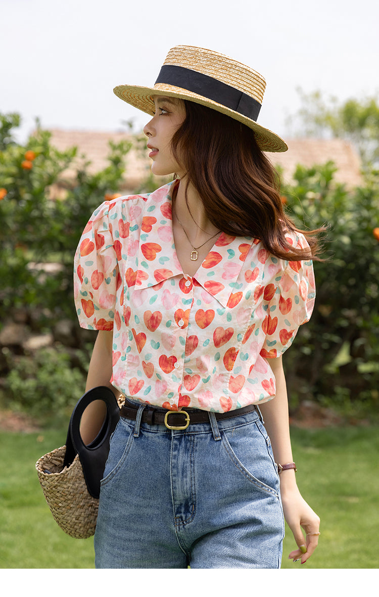 Peachy Love Short Sleeve Blouse