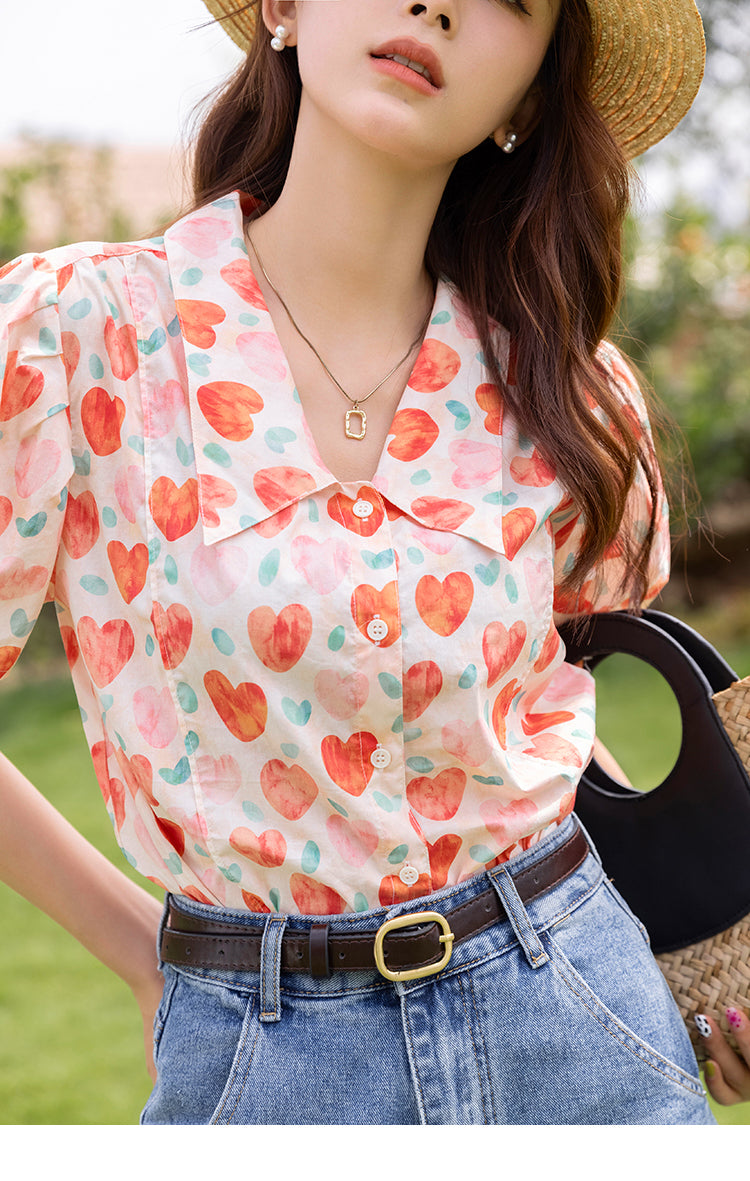 Peachy Love Short Sleeve Blouse