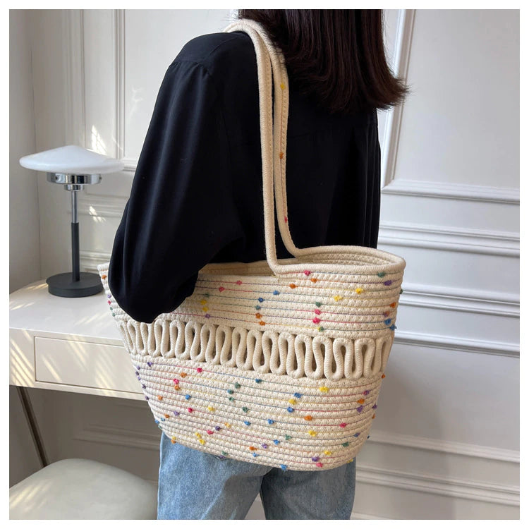 Summer Beach Woven Tote Bag