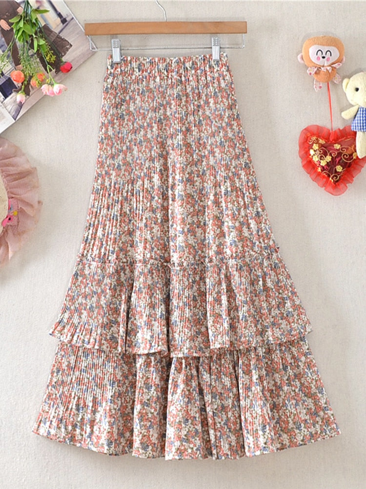 Flora's Dream Pleated Midi Skirt