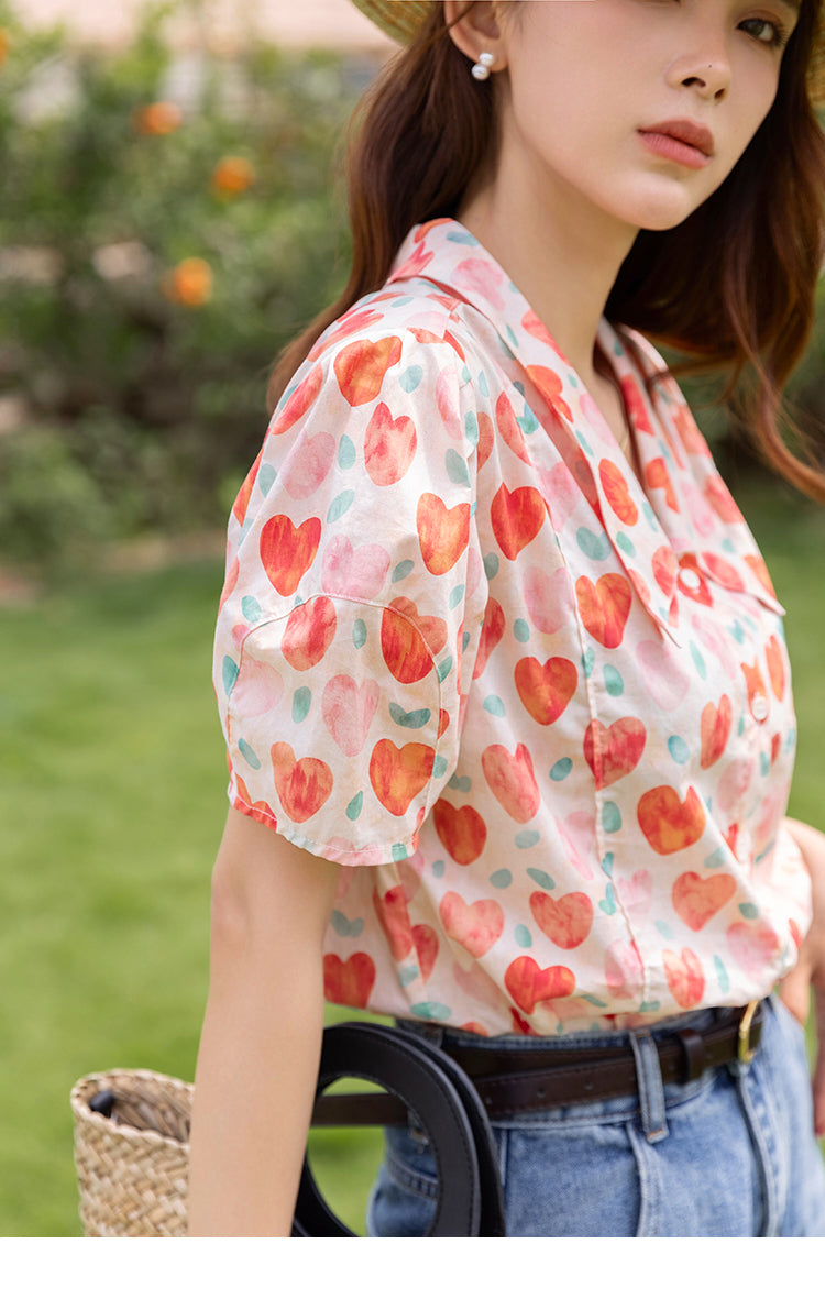 Peachy Love Short Sleeve Blouse