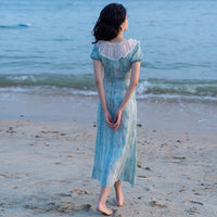 Goddess of Ocean Blue Midi Dress