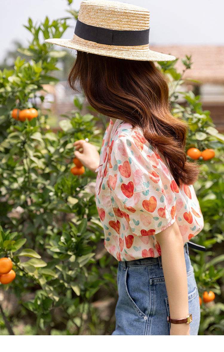 Peachy Love Short Sleeve Blouse