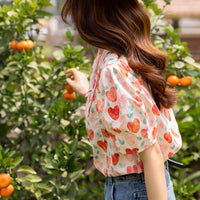 Peachy Love Short Sleeve Blouse