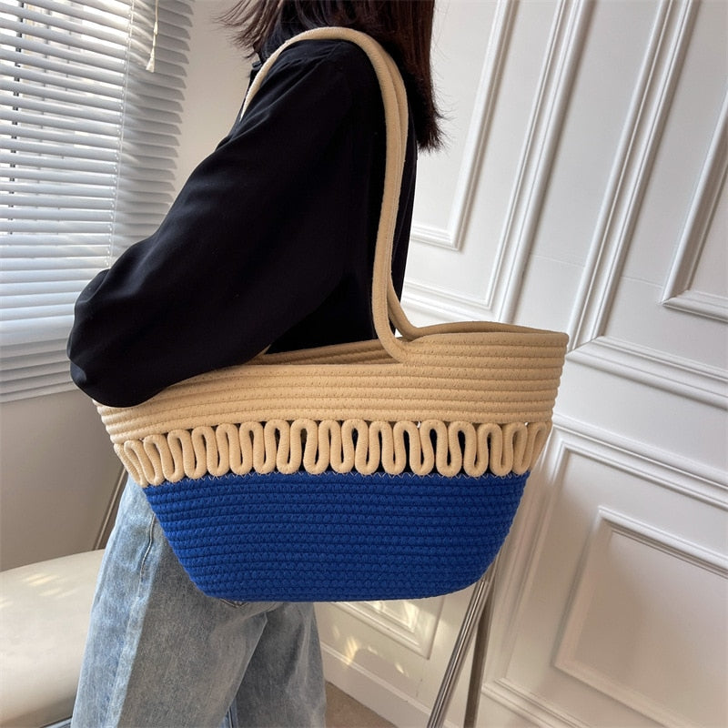 Summer Beach Woven Tote Bag