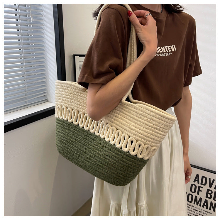 Summer Beach Woven Tote Bag