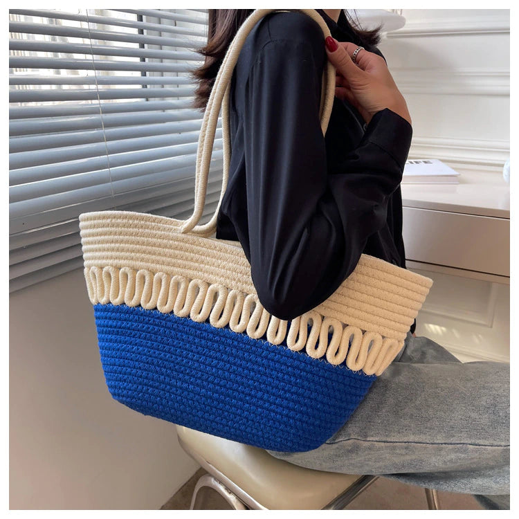 Summer Beach Woven Tote Bag