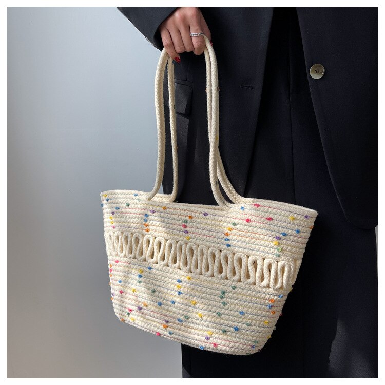 Summer Beach Woven Tote Bag