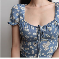 Passion For Spring Blue Crop Blouse