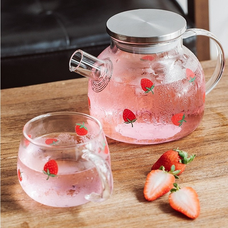 Strawberry Glass Cup and Water Pot - Lifestyle Pavilion